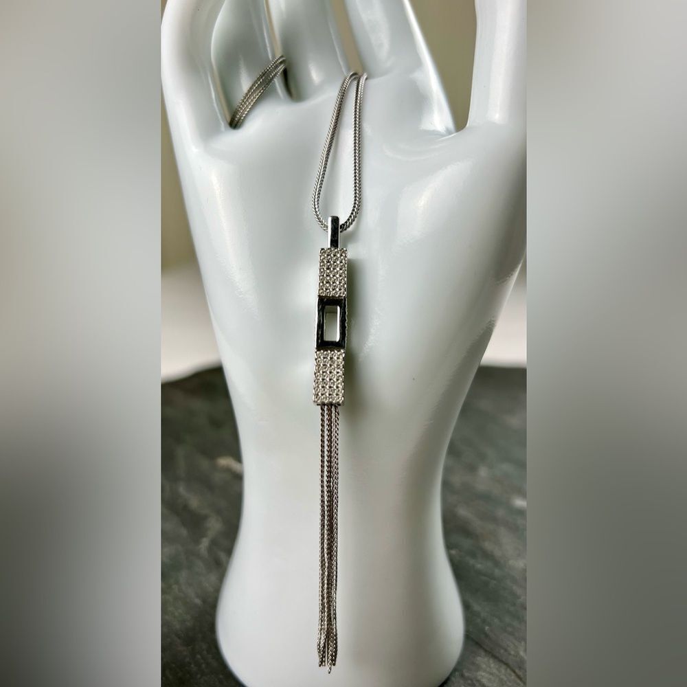 Vintage Swarovski Kolye Cubist Pendant Long Necklace